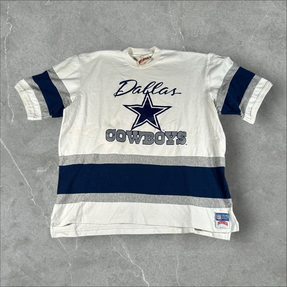 Vintage Dallas Cowboys Shirt Mens XL White 90s NFL Nutmeg Mills Sportswear‎ USA